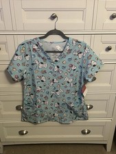peanuts snoopy woodstock breakfast theme scrub uniform top. NEW size medium