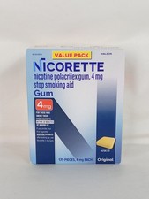 NIB Nicorette Nicotine Gum Stop Smoking Aid Original 4mg 170ct EXP 01/28