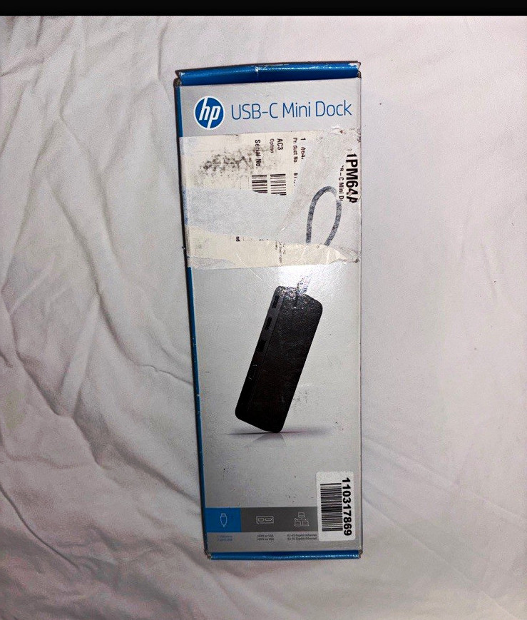 HP USB-C Mini Dock Hub HDMI USB 3.0 Portable Black 0.2m 1PM64AP