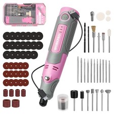 WORKPRO Cordless Rotary Tool Kit with 71pcs Accessories, 3 Variable Pink