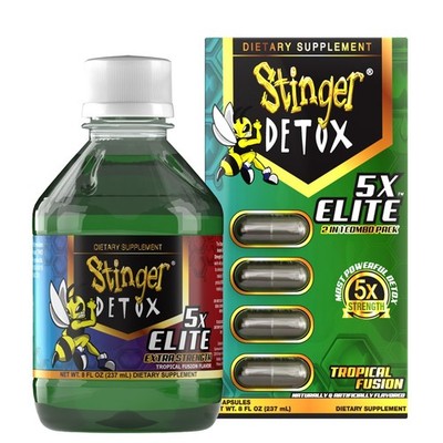 Stinger Detox 5x Elite Combo Pack | Tropical Fusion | 8 OZ + 4 Caps