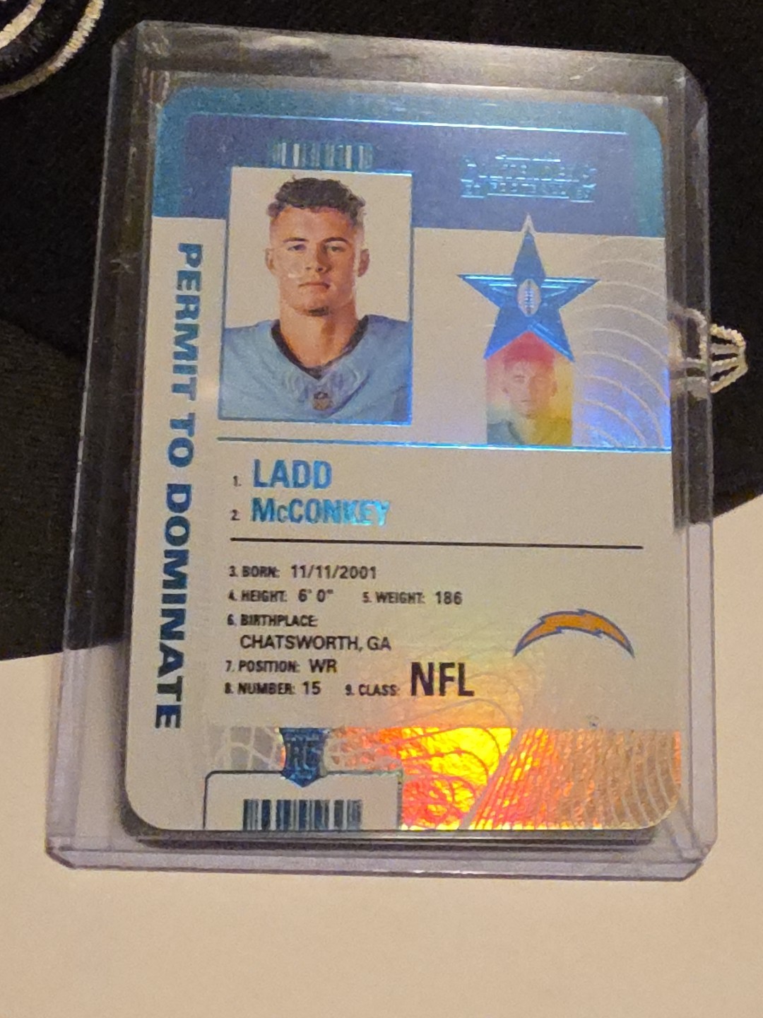 2024 Panini Contenders Ladd McConkey Case Hit Permit To Dominate Chargers Fotl