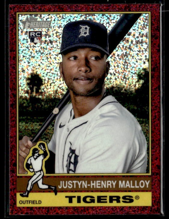 L12,710 -  2025 Topps Heritage Chrome Burgundy Sparkle #305 Justyn-Henry Malloy