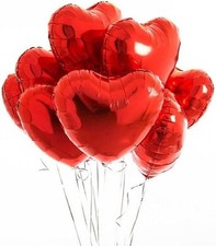 Red Foil Heart Balloons, 20PCS 18inch Red Heart Shape Balloons, Valentines Foil