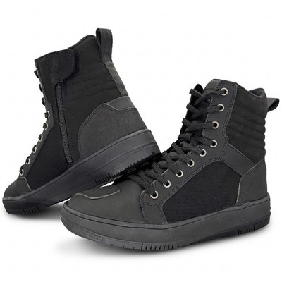 VPR Hi-Top Sneaker Motorradstiefel CE Leder schwarz Motorradstiefel - R16