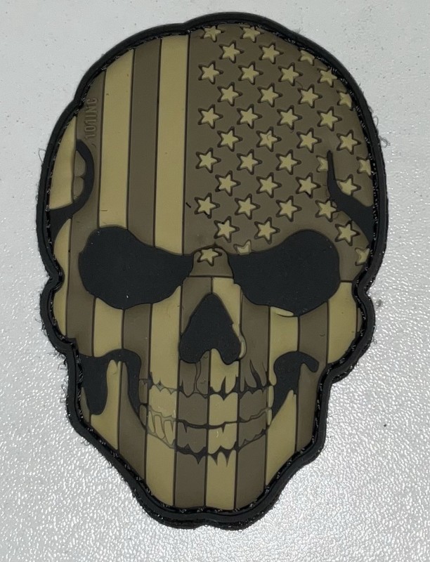 Army / Motorcycle Patch For Jacket - Skull With US Flag