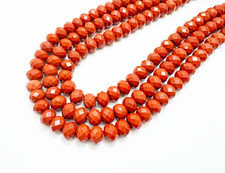 Natural Red Japser Faceted Rondelle Beads 6x8mm Natural Gemstone RDF04