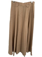 Vtg New Frontier Khaki Rayon Prairie Skirt Womens Size Medium Pioneer Western