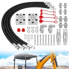 2Pcs 3 Way Hydraulic Diverter Valves Kit Compatible with 1-2 Ton Mini Excavat...