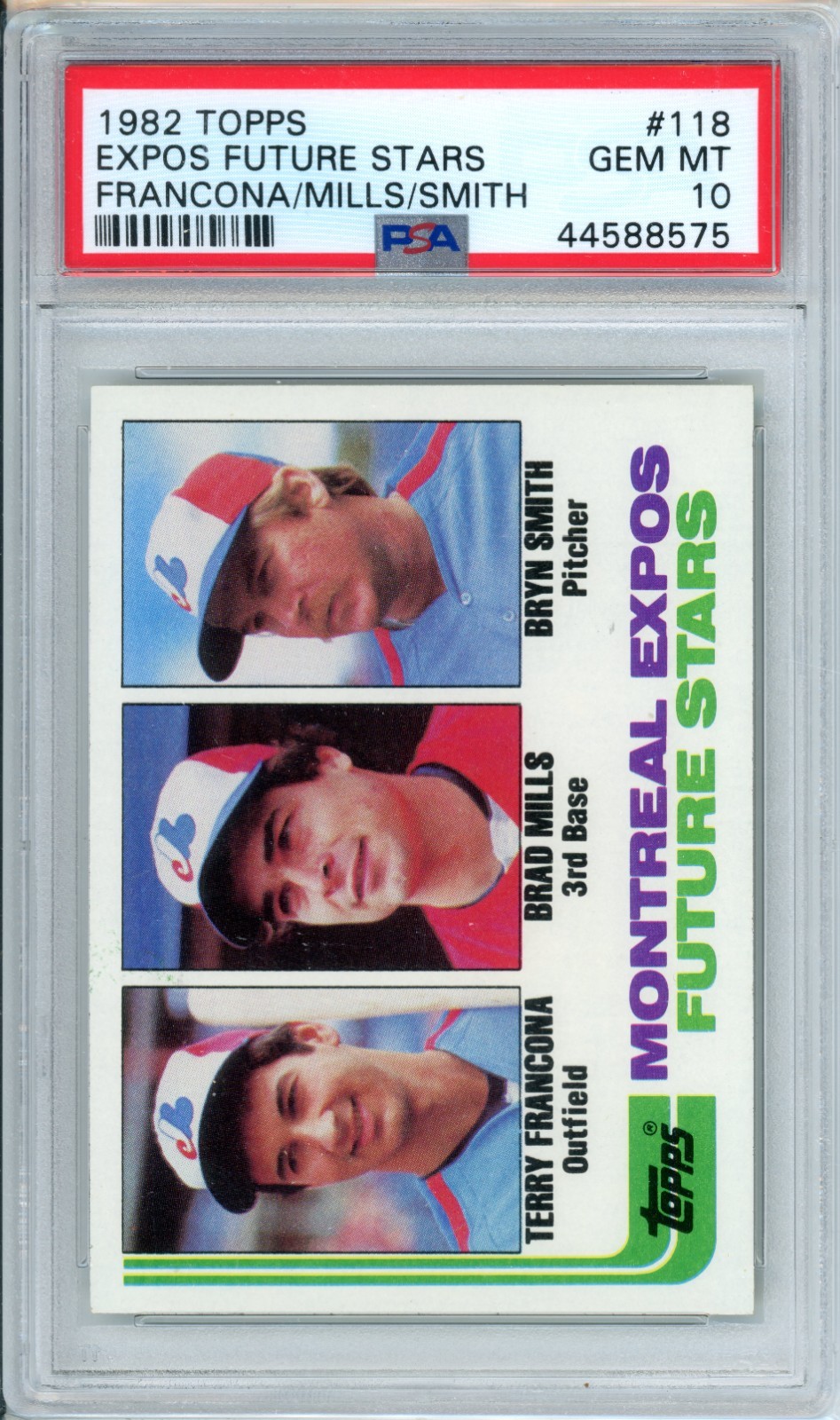 1982 Topps Future Stars Terry Francona RC #118 PSA 10 (Smith and Mills) view 1