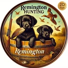Vintage Tin Metal Sign Themed Wall Art Remington Double Dog 8x8