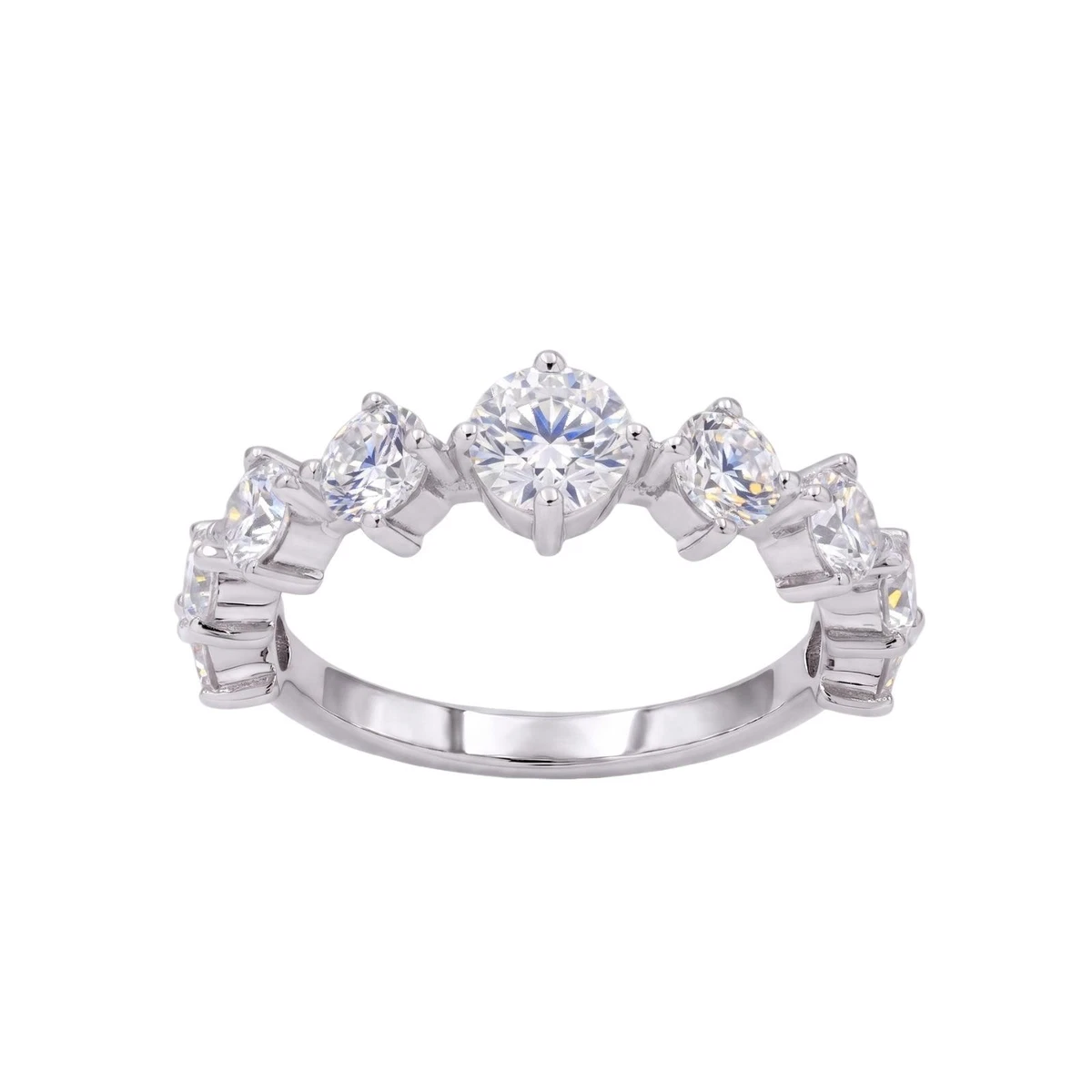 Sterling Silver Diamond Fine Rings Ring 925 Metal Purity 6 Ring
