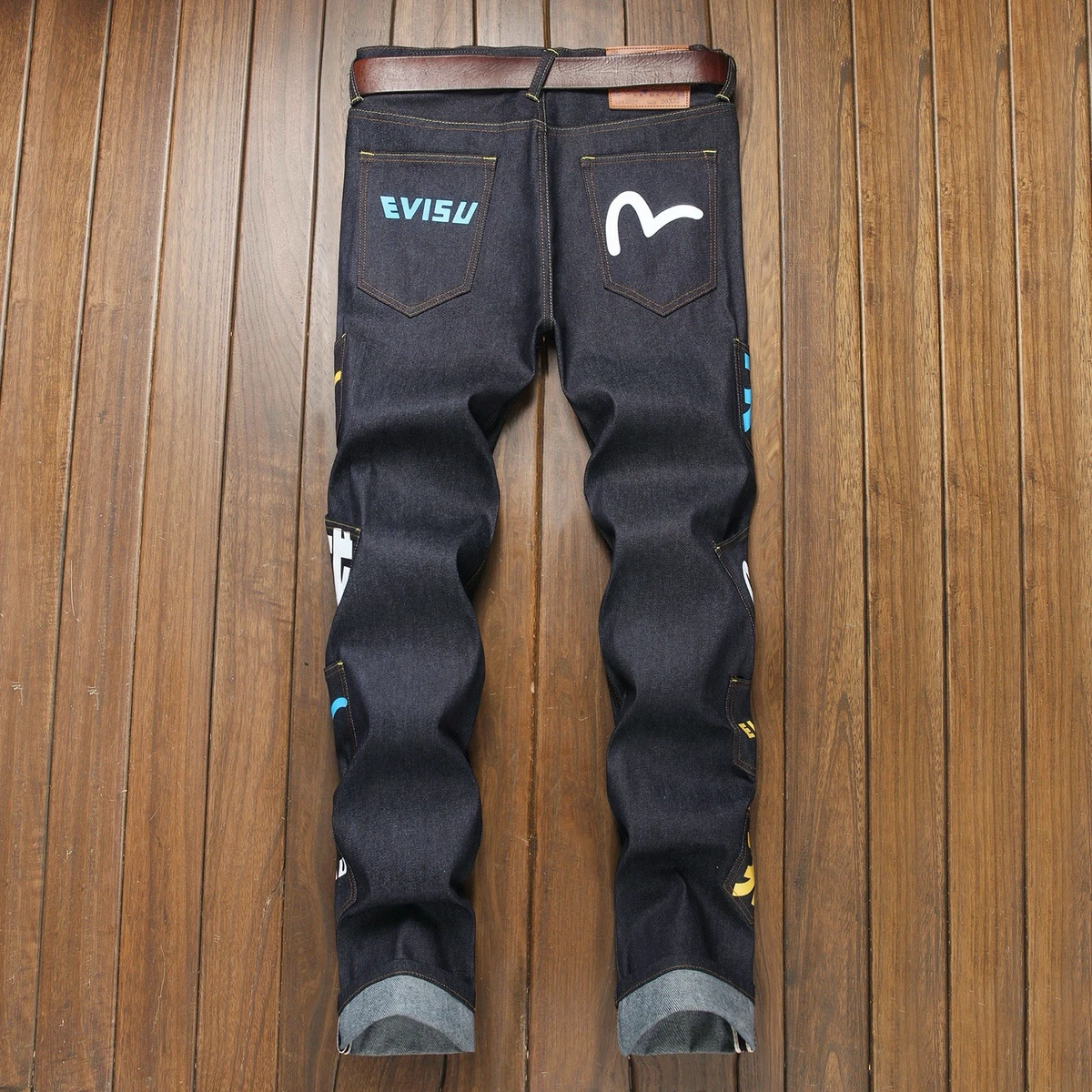 Jeans Vintage EVISU Brodé - Taille 28 - Coupe Bootcut En Denim - Femme - Occasion Très Bon état