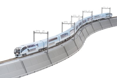 TOMIX N gauge Embankment Large Curve S-shaped Rail Set 91045 Model Train w Power