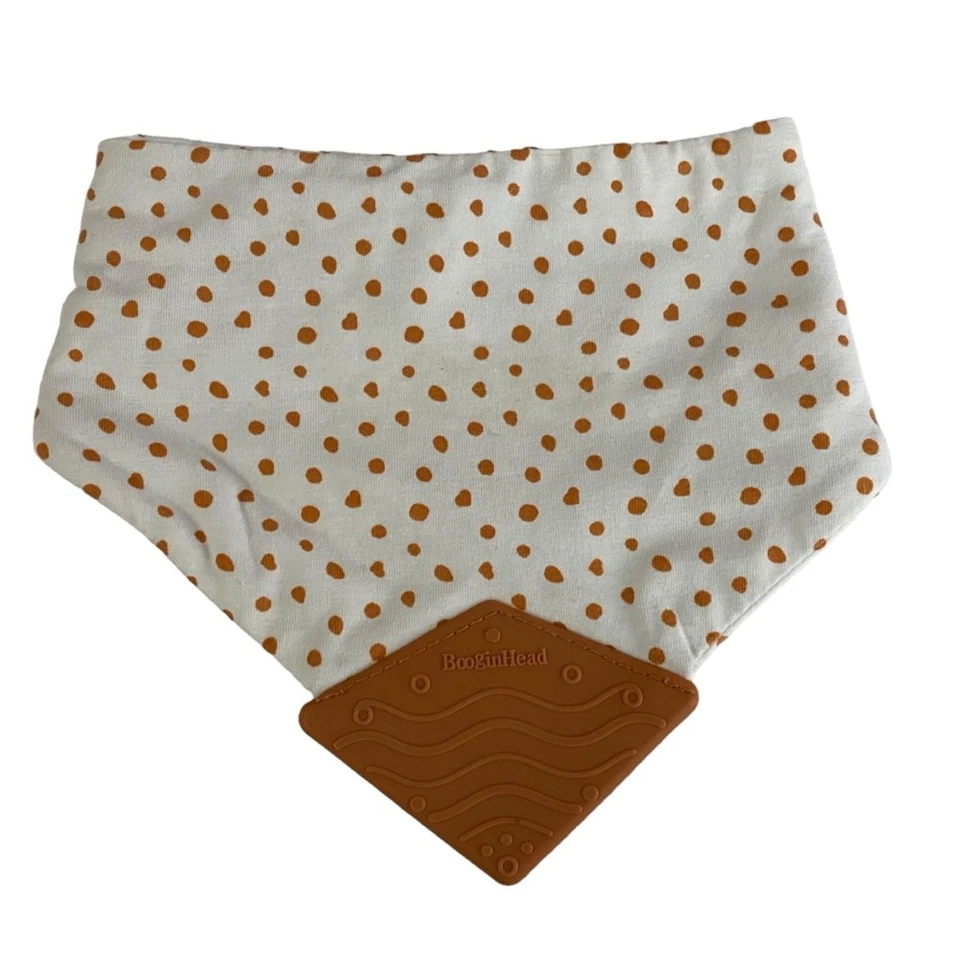 Lote de 2 baberos de dentición Nuby Boogin Head bebé azul naranja bandana algodón unisex Foto 4 de 4