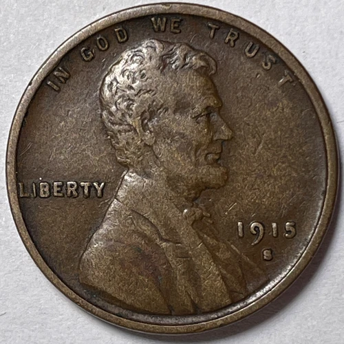 1915-S Lincoln Wheat Cent Extremely Fine XF Coin #10092