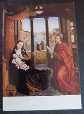 postcard art rogier van der weyden heilige lukas Madonna painting unposted
