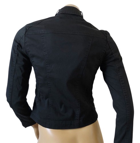 CHARLOTTE RUSSE Womens Size Small Black Zip Front Long Sleeve Cropped Jacket - Picture 4 of 10