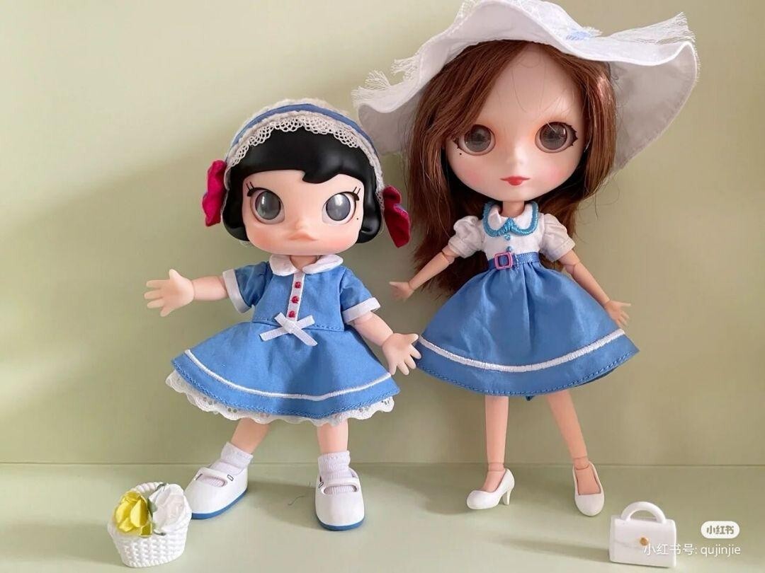 POPMART MOLLY & Blythe French Style Action Figure Set Doll