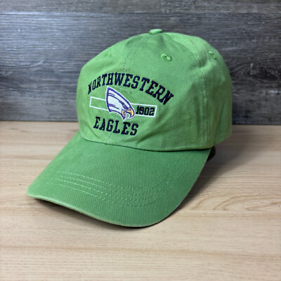 Northwestern Eagles Hat Cap Strap Back Green Champion Minnesota