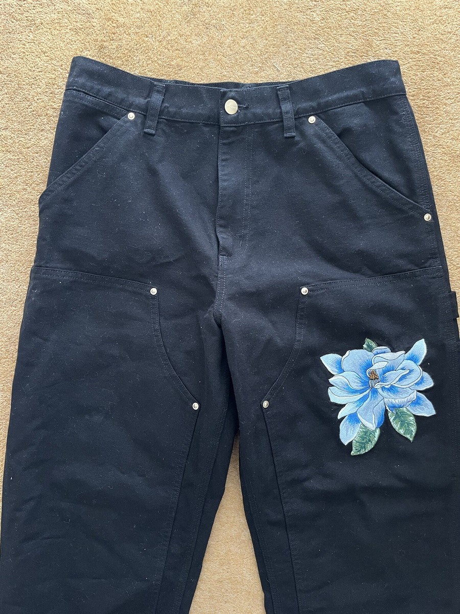 Carhartt WIP X Awake NY Rinsed Black Double Knee Pant Floral