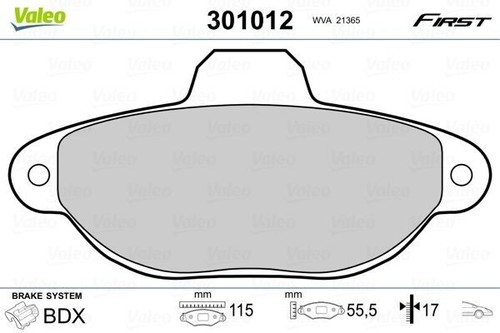 598322 VALEO 23063 Kit pastiglie freni Assale anteriore, con