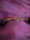 Vintage Trifari Gold and Black Lucite Beaded Necklace Signed   — photo 2