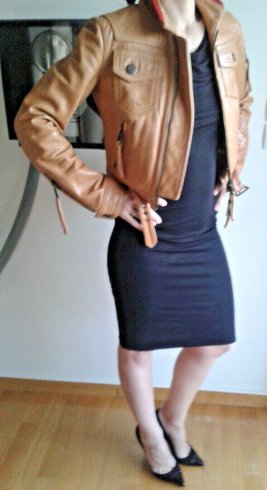 Authentic DSQUARED leather biker jacket mod.73PK0… - image 4