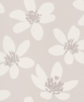 Rasch Tapete Vlies Bestseller 700145 Blume BlüTe Weiß Taupe Stylisch Vliestapete