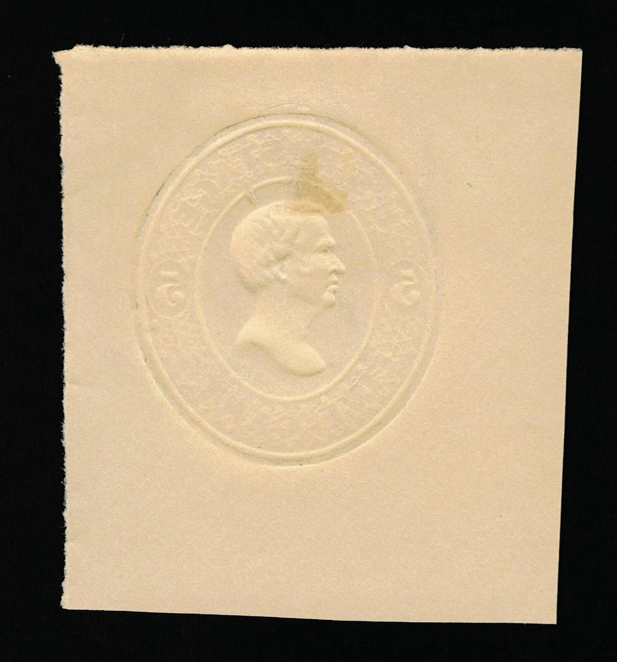GENUINE SCOTT #U174 MINT 1875 BLUE DIE-1 ON CREAM PLIMPTON LARGE CUT SQUARE - Image 2 of 2