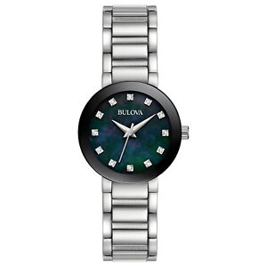 Bulova Women's Diamonds Collection Quartz Black Dial 26mm Watch 96P172
