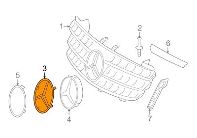 NEW MB GL-CLASS X164 FRONT RADIATOR GRILLE EMBLEM A1648170116 GENUINE