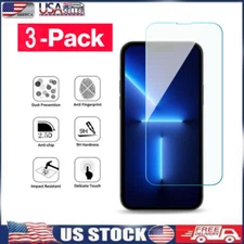 [3-PACK] Tempered HD GLASS Screen Protector For iPhone 14 13 12 Pro Max