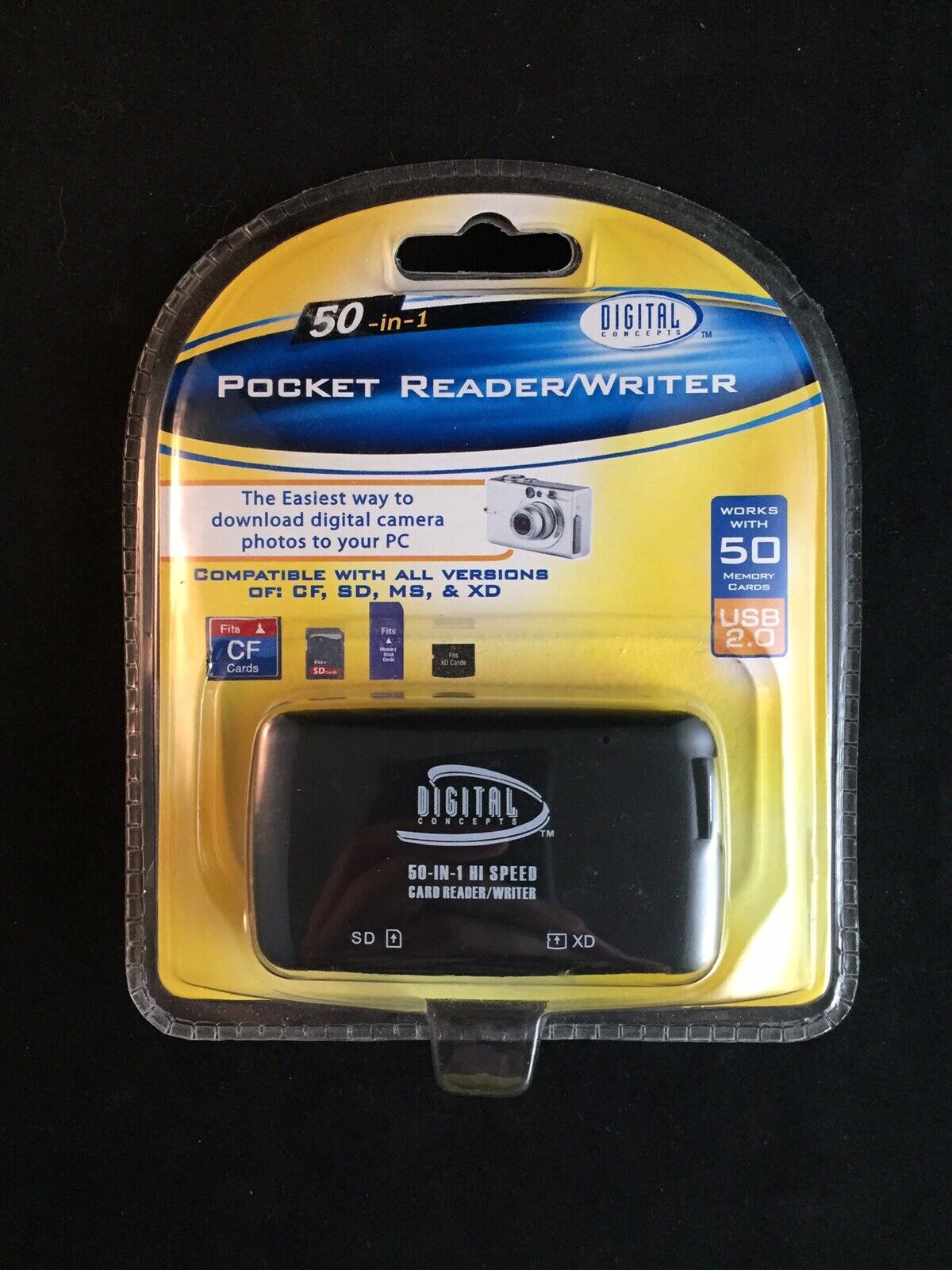 Digital Concepts 50-in-1 Hi Speed Pocket Reader/Writer USB 2.0
