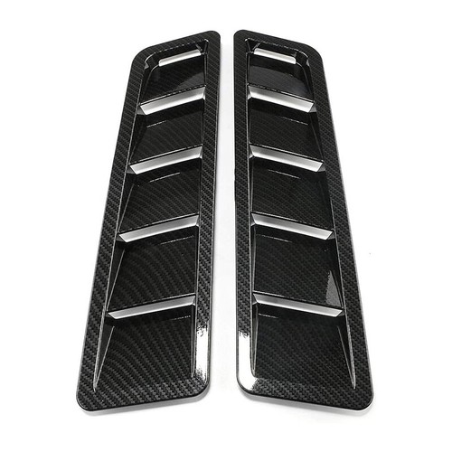 2x Carbon Fiber Car Hood Vent Scoop Louver Scoop Cover Air Flow Intake Universal - Bild 4 von 8