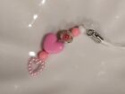 pastel pink phone charm - coquette - handmade