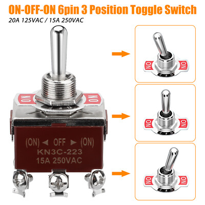 3X 3 Position 6Pin Toggle Switch Heavy Duty 20A 125V/15A 250V DPDT