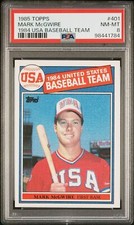 1985 TOPPS 1984 USA BASEBALL TEAM #401 MARK MCGWIRE PSA 8