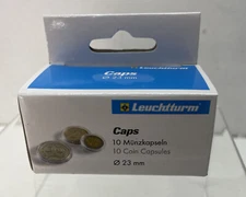 (10) Lighthouse 23mm Direct Fit Clear Round Coin Capsules 