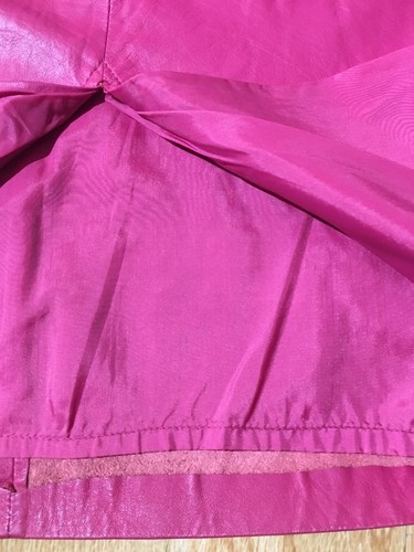 Sexy GIII(3) Leather Vintage 80's Pink Color Pencil Skirt Size 11/12 W/ Pockets - Picture 8 of 12