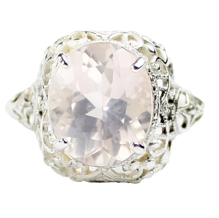 Anillos de Plata de ley blanco de cuarzo para hombres