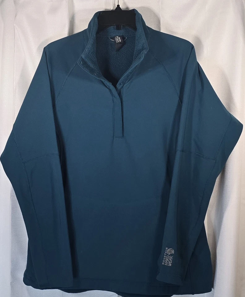 Mountain Hardware Mujer Turquesa Talla X-Grande Chaqueta Verde Azulado Cuarto Cremallera Pullover Foto 3 de 4