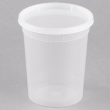 32HD 50PCS , 32 Oz Clear Plastic Soup/Food Containers with Lids
