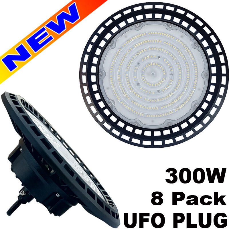 8-PACK 300 w Ufo  light LED Factory Commercial Warehouse Light Fixtures  6500K