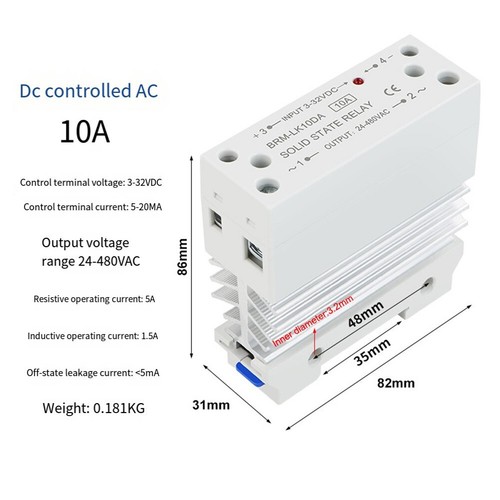 Integrierte Schiene Solid State Relais 10A DC Steuerung AC einphasig kleines SSR - Bild 16 von 24