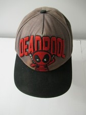 Marvel Deadpool Gray Black Baseball Cap Hat Snapback Faded Bleach Marks