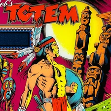 Gottlieb Totem Pinball Machine Game Backglass ORIGINAL NOS Damaged