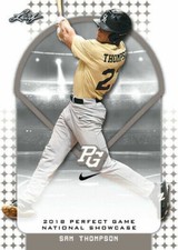 SAM THOMPSON 2018 "1ST EVER PRINTED" LEAF PERFECT GAME ROOKIE CARD #275! 