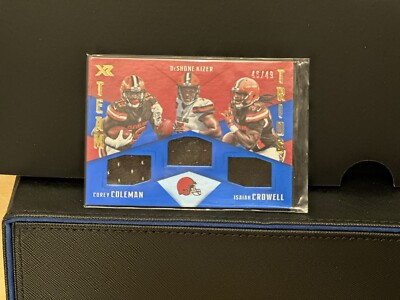 2017 Panini XR - Team Trios Materials #TT-CLE Corey Coleman, Deshone Kizer /49