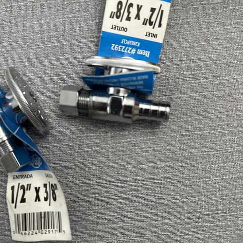 1 Keeney  1/2" x 3/8" O.D. Lead Free Quarter Turn straight Ball Valves - Picture 3 of 4